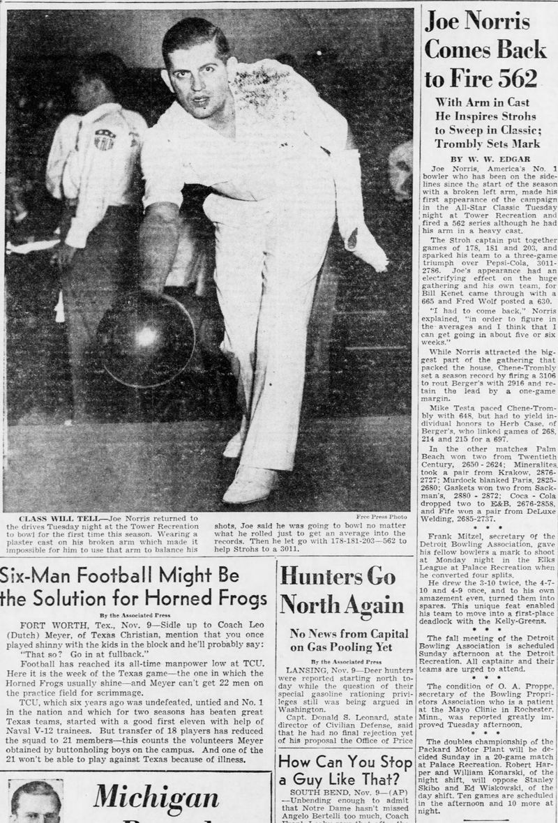 Tower Recreation - Joe Norris Nov 10 1943